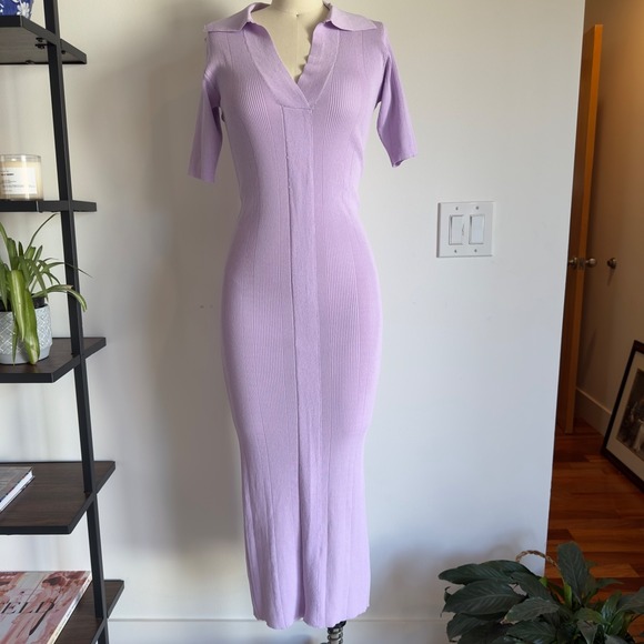 REMAIN‎ Birger Christensen Joy Ribbed Knit Pencil BodyCon Midi Dress-Size US 6